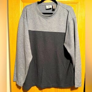 Farah Men's Long Sleeve Waffle Knit Shirt Gray Large